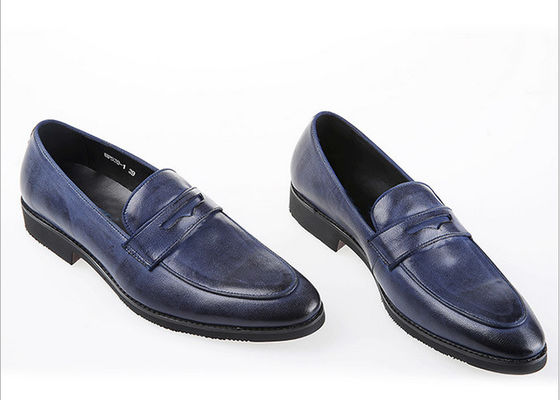Sepatu Pria Kulit Casual Oxford Pria Blue Brogue Sepatu Untuk Pesta / Pernikahan