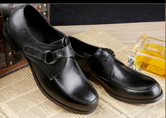 Full Grain Kulit Pria Pakaian Sepatu Customized Bisnis Biarawan Tali Sepatu Brown