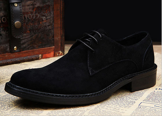 Gray / Hitam Gaya Inggris Oxford Sepatu, Pria Kulit Dan Suede Dress Sepatu
