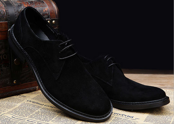 Gray / Hitam Gaya Inggris Oxford Sepatu, Pria Kulit Dan Suede Dress Sepatu