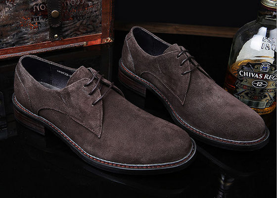 Gray / Hitam Gaya Inggris Oxford Sepatu, Pria Kulit Dan Suede Dress Sepatu