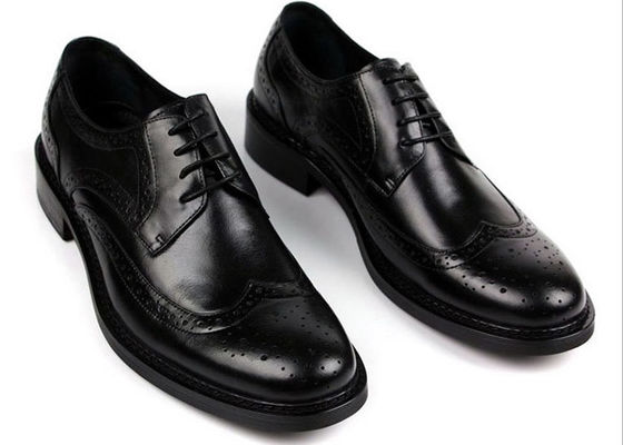 Kasut asli sepatu pakaian pria coklat gelap sepatu musim semi musim gugur