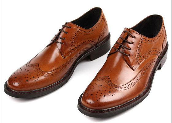 Kasut asli sepatu pakaian pria coklat gelap sepatu musim semi musim gugur