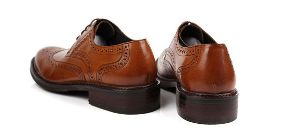 Kasut asli sepatu pakaian pria coklat gelap sepatu musim semi musim gugur