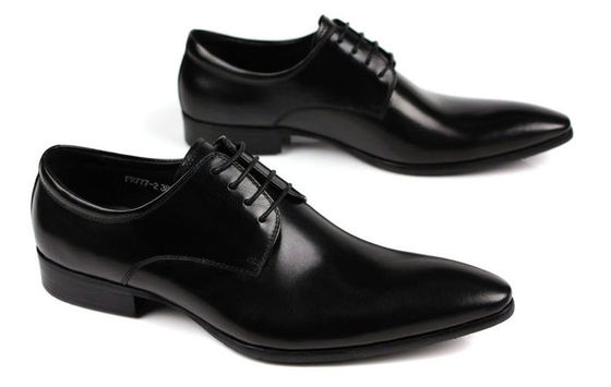 Oxford Style Pria Kulit Pakaian Sepatu Hitam / Hitam Hitam Pakaian Sepatu