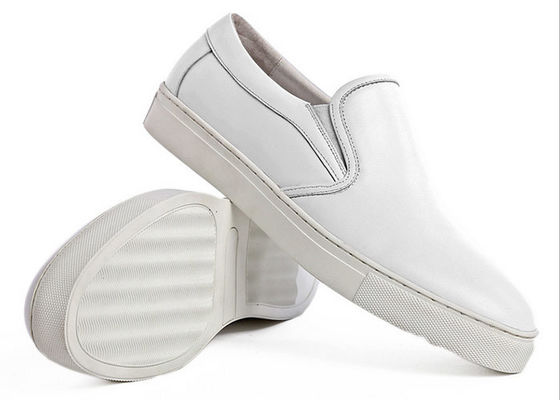 Outdoor Pria Jogging Shoes, Kulit asli Slip On Top Berjalan Sneakers