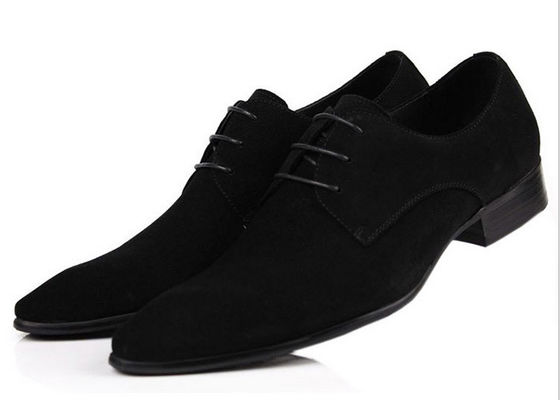 Klasik PU Suede Upper Pria formal Dress Shoes Oxford Style Mens Hitam Casual Shoes
