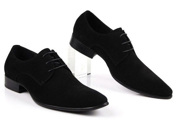 Klasik PU Suede Upper Pria formal Dress Shoes Oxford Style Mens Hitam Casual Shoes