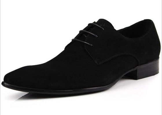 Klasik PU Suede Upper Pria formal Dress Shoes Oxford Style Mens Hitam Casual Shoes