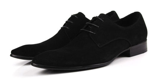 Klasik PU Suede Upper Pria formal Dress Shoes Oxford Style Mens Hitam Casual Shoes