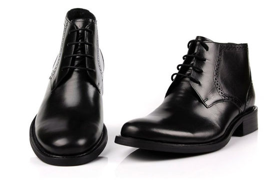 Full Grain Kulit Pria Sepatu Tulang Sepatu Round Toe Brown / Hitam Gaya Tentara Sepatu