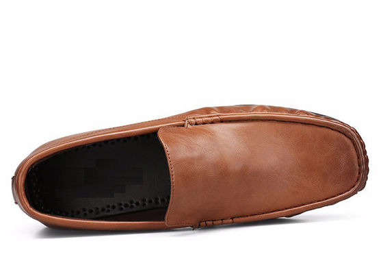 Slip On Mens Soft Moccasin Sepatu Genuine Kulit Flat Gommino Sepatu Mengemudi