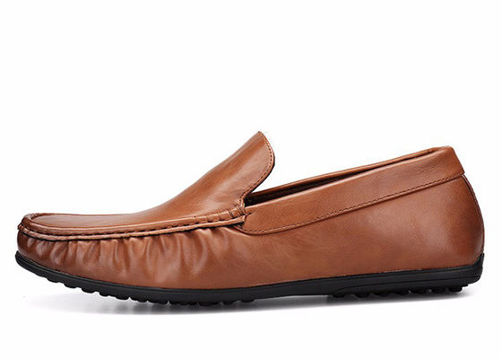 Slip On Mens Soft Moccasin Sepatu Genuine Kulit Flat Gommino Sepatu Mengemudi