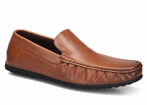 Slip On Mens Soft Moccasin Sepatu Genuine Kulit Flat Gommino Sepatu Mengemudi