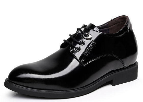 Hitam Oxford renda naik lift pria sepatu solid slip - pada merek pakaian sepatu untuk pria