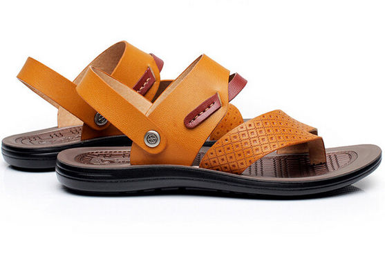 Sandal Pantai Lembut buatan tangan, Sandal Pantai Pria Hitam untuk Musim Panas
