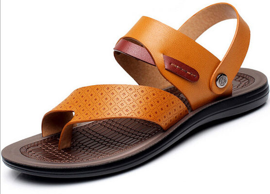 Sandal Pantai Lembut buatan tangan, Sandal Pantai Pria Hitam untuk Musim Panas