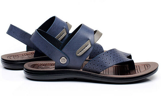 Sandal Pantai Lembut buatan tangan, Sandal Pantai Pria Hitam untuk Musim Panas