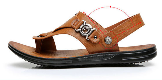 Brown Casual Pria Sandal Kulit / Pria Sandal Pantai Musim Panas Dengan Tali Tali
