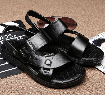 Sandal Kulit Asli Pria Musim Panas, Sandal Kulit Custom Pria Brown