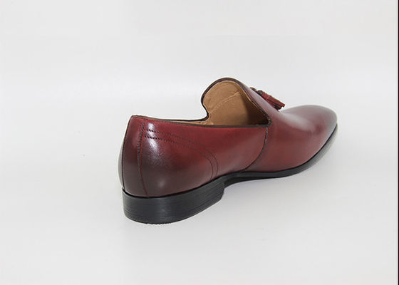 Tassel Low Heel Sepatu Pernikahan Loafers Style Bullock Round Toe Sepatu Oxford buatan tangan