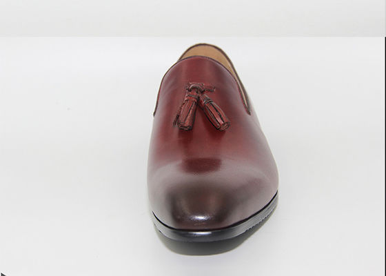 Tassel Low Heel Sepatu Pernikahan Loafers Style Bullock Round Toe Sepatu Oxford buatan tangan
