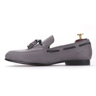 Handmade Mens Velvet Loafers Kulit asli Gaya Inggris Pria Sepatu untuk Pernikahan