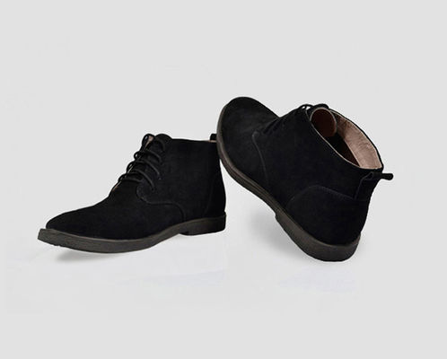 Genuine Leather Plush Suede Desert Boots Untuk Pria, Square Heel Pria Ankle Dress Boots