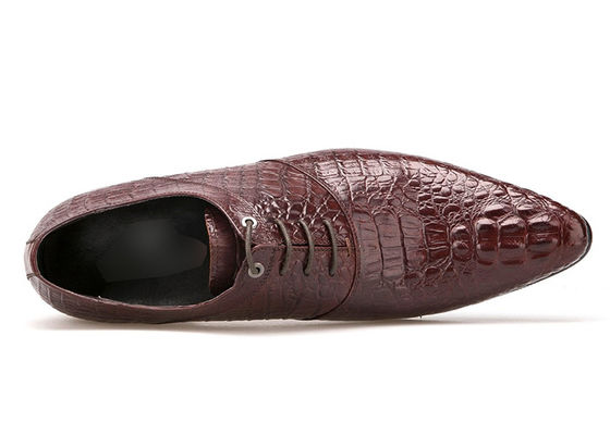 Kulit yang dibakar pakaian pengantin pria sepatu hak tinggi rendah pria cokelat Oxford sepatu