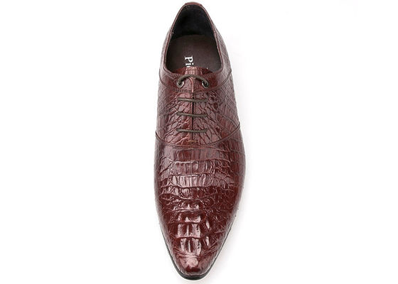 Kulit yang dibakar pakaian pengantin pria sepatu hak tinggi rendah pria cokelat Oxford sepatu