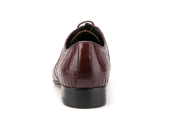 Kulit yang dibakar pakaian pengantin pria sepatu hak tinggi rendah pria cokelat Oxford sepatu