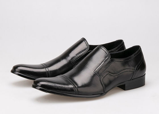 Bisnis Formal Pakaian Pernikahan Pria Sepatu Pakai tahan Letak Kulit Hitam Slip On Sepatu