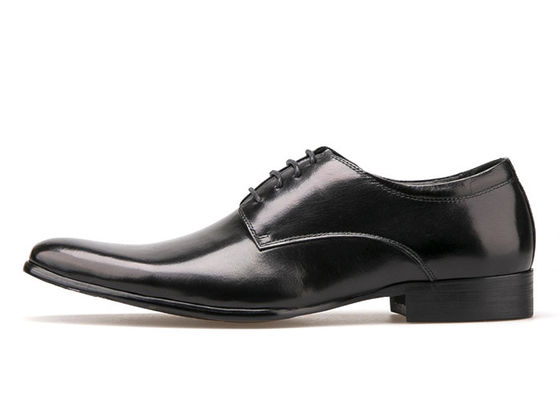 Kulit lunak Flat Suede Sepatu Derby, Pria Sepatu Formal Dress Hitam / cokelat
