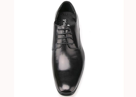 Kulit lunak Flat Suede Sepatu Derby, Pria Sepatu Formal Dress Hitam / cokelat