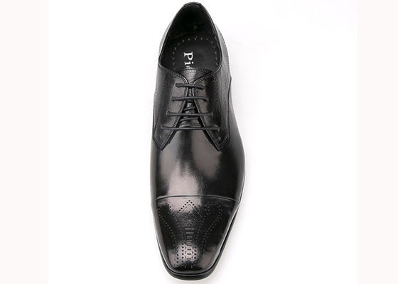 Lace - Up Pria Kulit Pakaian Sepatu Waterproof Gaya Inggris Pria Hitam Brogue Sepatu