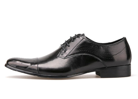 Lace - Up Pria Kulit Pakaian Sepatu Waterproof Gaya Inggris Pria Hitam Brogue Sepatu