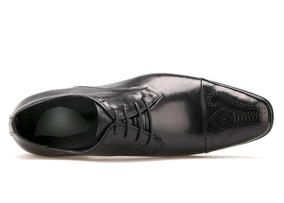 Lace - Up Pria Kulit Pakaian Sepatu Waterproof Gaya Inggris Pria Hitam Brogue Sepatu