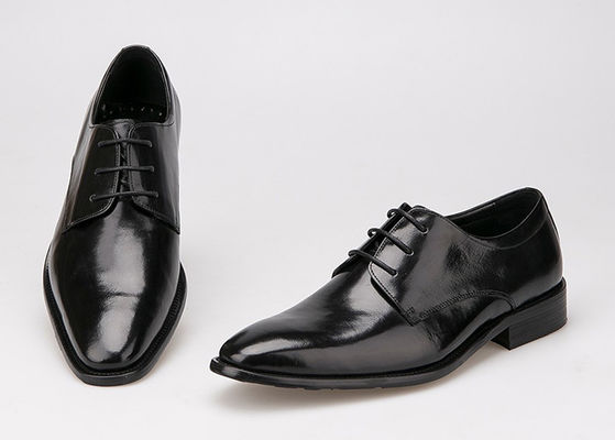 Flat Men Formal Dress Sepatu Hitam Kulit Asli Tali Sepatu Untuk Kantor Bisnis