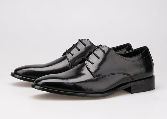 Flat Men Formal Dress Sepatu Hitam Kulit Asli Tali Sepatu Untuk Kantor Bisnis