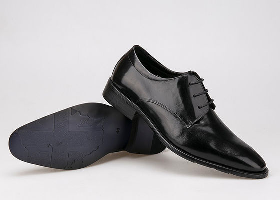 Flat Men Formal Dress Sepatu Hitam Kulit Asli Tali Sepatu Untuk Kantor Bisnis