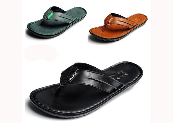 Flip Flop Pria Sepatu Kulit Disesuaikan Musim Panas Pria Desainer Slip On Shoes