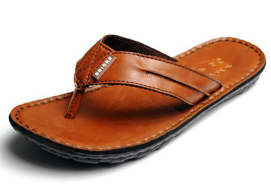 Flip Flop Pria Sepatu Kulit Disesuaikan Musim Panas Pria Desainer Slip On Shoes