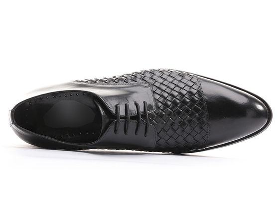 Bisnis BV Oxford Pria Casual Dress Shoes, Pria Hitam Lace Up Shoes untuk pesta