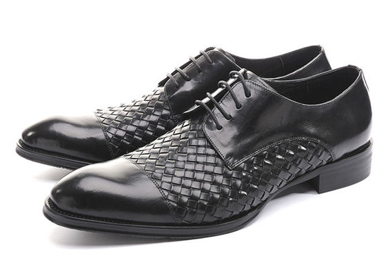 Bisnis BV Oxford Pria Casual Dress Shoes, Pria Hitam Lace Up Shoes untuk pesta