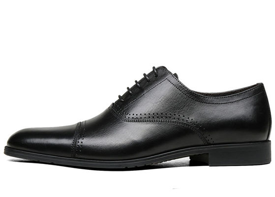 Oxford kulit asli pria pakaian sepatu, mewah renda sepatu Derby untuk pria