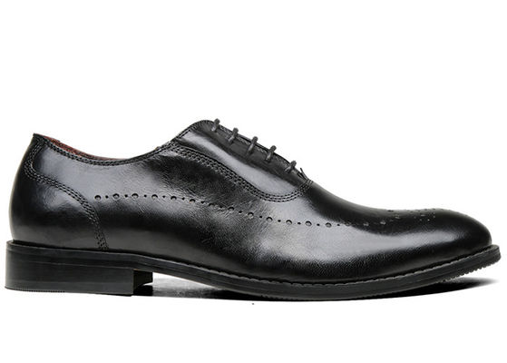 Flats Pria Hitam Oxford Sepatu Insole Nyaman Mengikat Sepatu Bisnis Pakaian