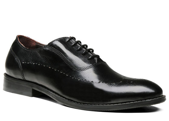 Flats Pria Hitam Oxford Sepatu Insole Nyaman Mengikat Sepatu Bisnis Pakaian