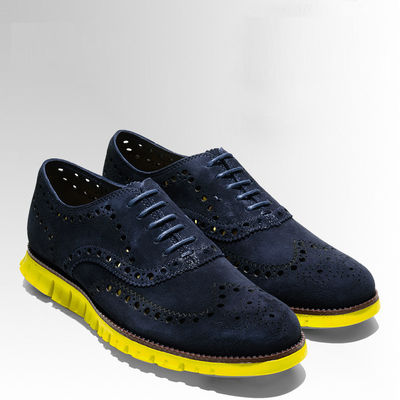 Sepatu Pria Casual Biru Sepatu Suede Ringan Untuk Latihan Luar Ruangan