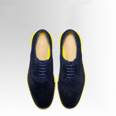 Sepatu Pria Casual Biru Sepatu Suede Ringan Untuk Latihan Luar Ruangan