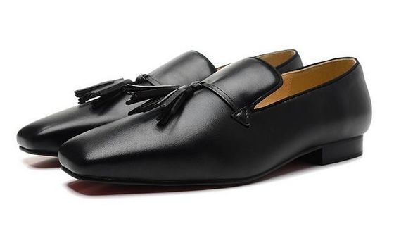 Pria kelas tinggi pakaian sepatu kulit paten persegi jari kaki tenis maskulino flat rivet